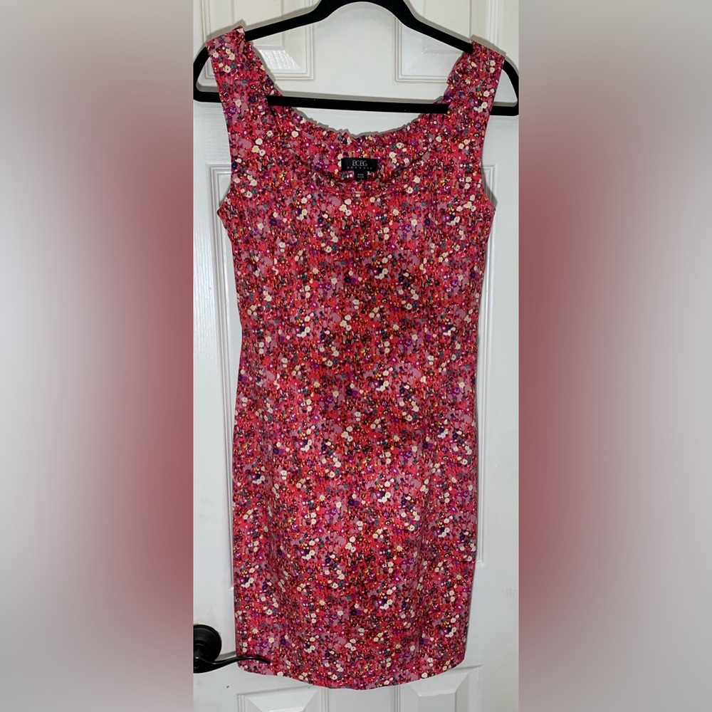 BCBG Sleeveless Floral MIDI Dress
